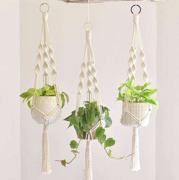 राकानो MACRAME Home Décor/Indoor Wall Hanging/Boho Planter Hanger/Pot Holder