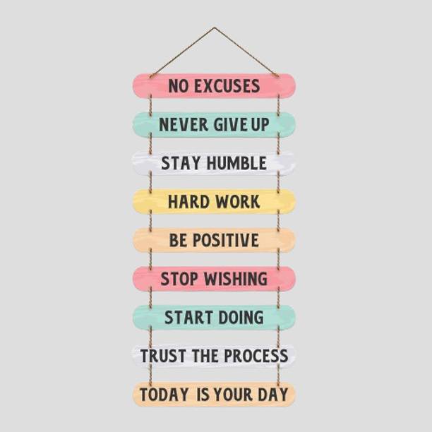 फबौरा Motivational Quote Printed Mdf Wooden Wall Hanging for Office Decor (WH_9301N-F)