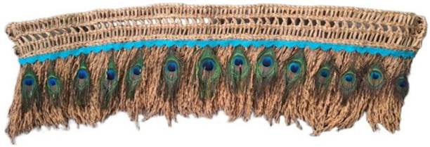Emerald Paddy Thoran with Peacock Feathers for Entrance Door Decor , Pooja Door Decor