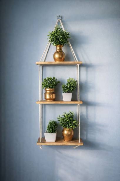PLACSTICO 3 TIER WOODEN HANGING HOME DECOR