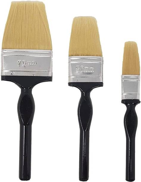 BloomTip Wall Paint Brushes Synthetic Hair (Pack of 3pcs) Synthetic Wall Paint Brush