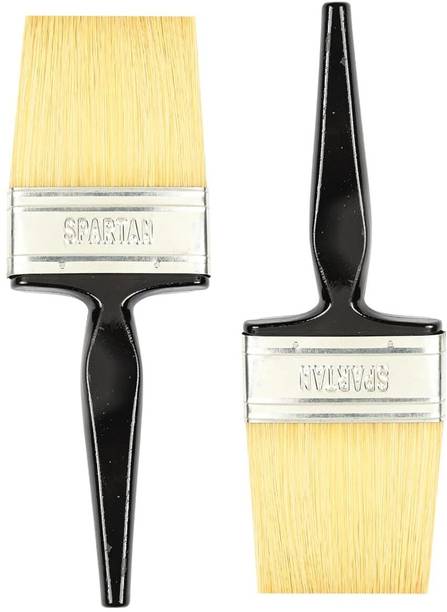 Spartan Spartan Paint Brush 100 (mm) Ergonomic Handle, Tapered Flat Brush, Synthetic Natural Wall Paint Brush