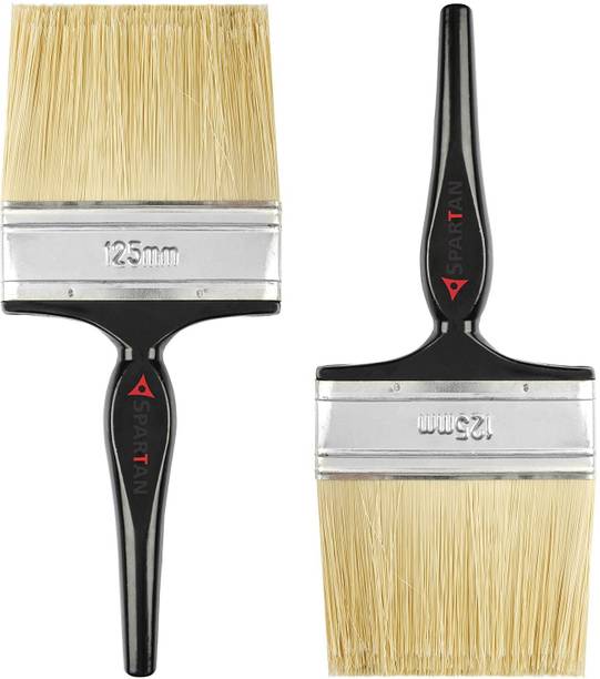 Spartan Paint Brush with Multicolour Handle set of 2 ( 125 MM) 6 inch Natural Wall Paint Brush