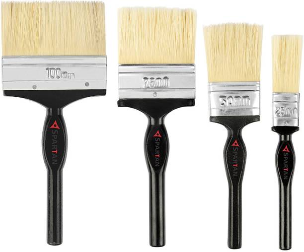 Spartan Paint Brush Multicolour set of 4 (100 MM+ 75 MM +50MM+25MM) Natural Wall Paint Brush