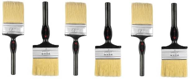 Spartan 75 MM Wall Paint Brush Super Sturdy Bristles | Set of 6 | Wooden Handle Natural Wall Paint Brush