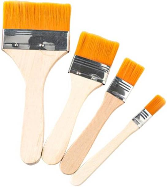 BanteyBanatey Broad Paint Brushes Sets Professional Acrylic Paint Brushes for Art Pack of 4Pcs Synthetic Wall Paint Brush