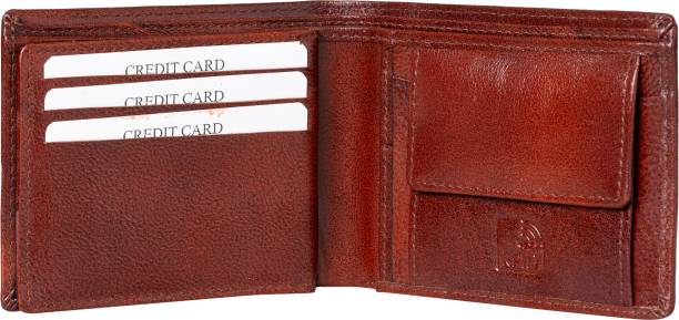 Snowpines Men Brown Genuine Leather Wallet