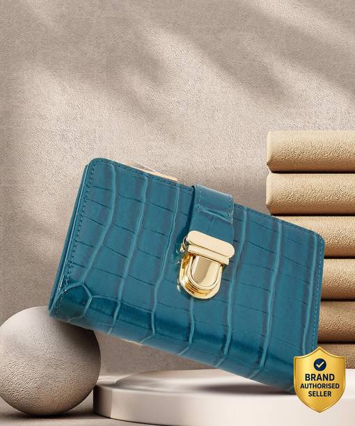 Women Casual Blue Artificial Leather Wallet