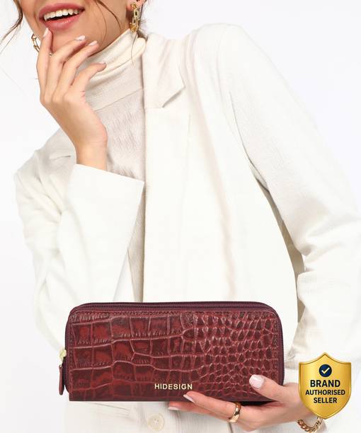 Women Casual Maroon Genuine Leather Wallet