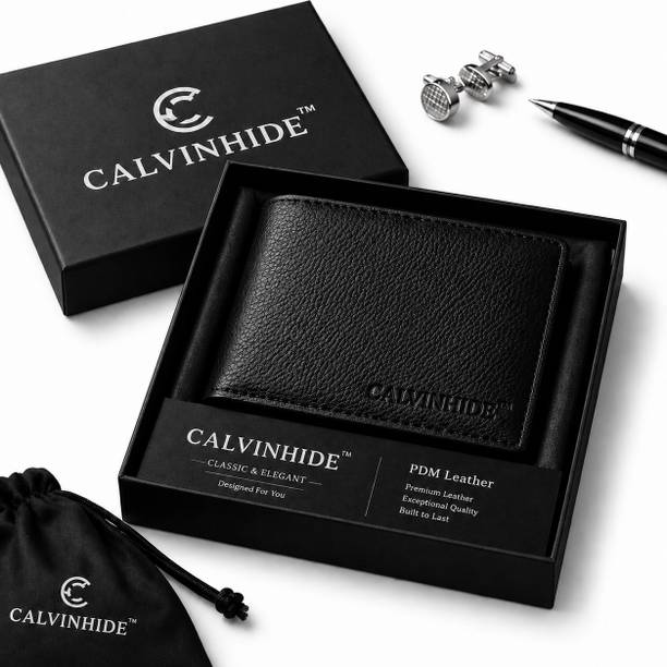 calvinhide Men Casual, Formal Black Genuine Leather RFID Wallet