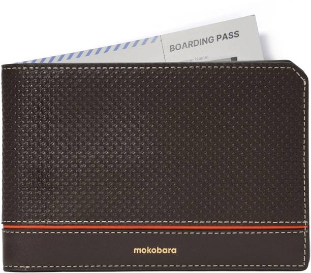 Men & Women Travel Brown Genuine Leather RFID  Document Holder