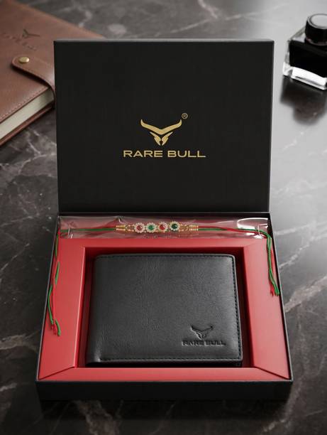 RARE BULL Men Casual, Evening/Party, Formal Black Genuine Leather Wallet