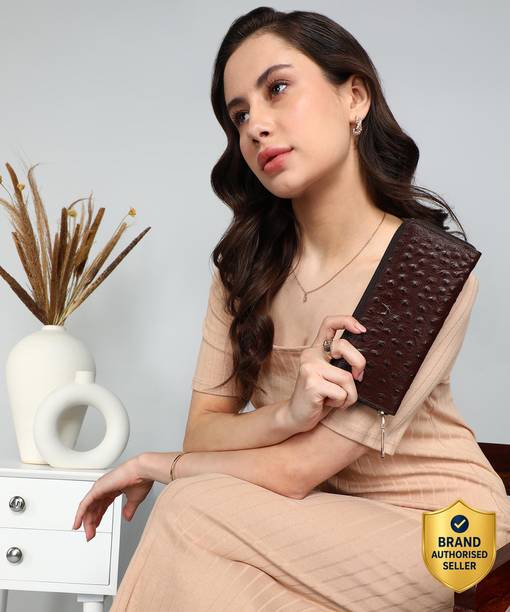 Women Casual Brown Genuine Leather Wallet