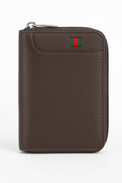 Men & Women Brown Artificial Leather Card Holder