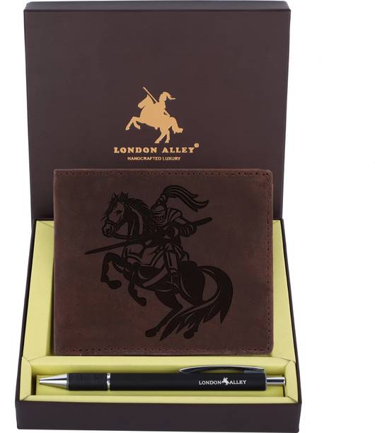 LONDON ALLEY Men Trendy Brown Genuine Leather Wallet