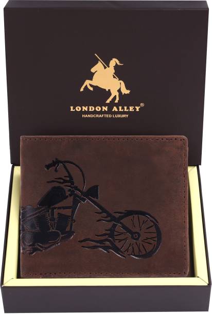 LONDON ALLEY Men Formal Brown Genuine Leather Wallet