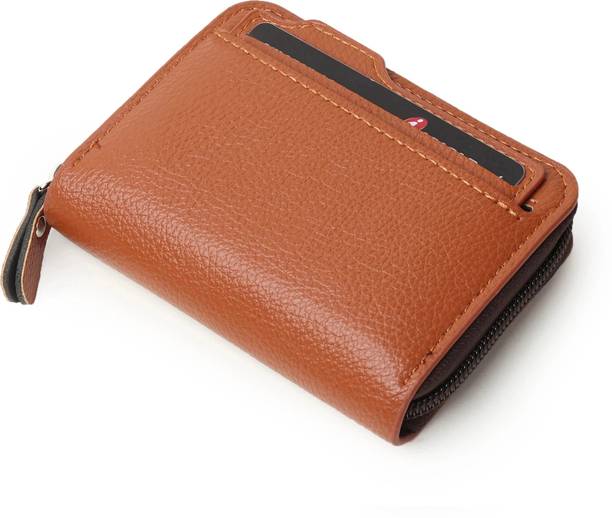 Men & Women Casual, Formal, Trendy, Travel Tan Artificial Leather Card Holder