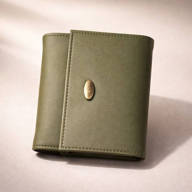 Women Casual Green Artificial Leather Wallet