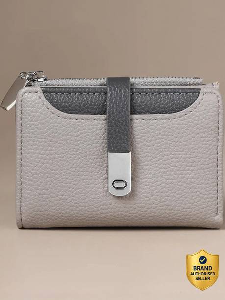 Women Casual Grey Genuine Leather Wallet