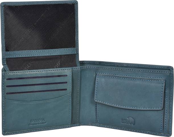 Sassora Men Casual, Ethnic, Travel, Trendy, Formal, Evening/Party Blue Genuine Leather RFID  Wallet