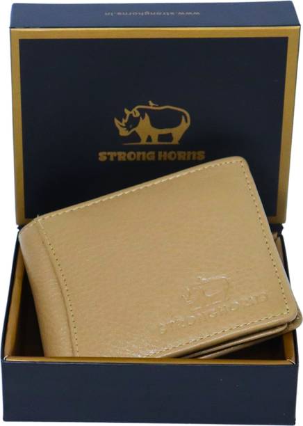 Men Formal, Casual, Travel Beige Genuine Leather RFID  Wallet