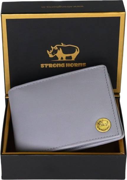 Men Casual, Formal, Travel, Trendy Grey Genuine Leather RFID  Wallet