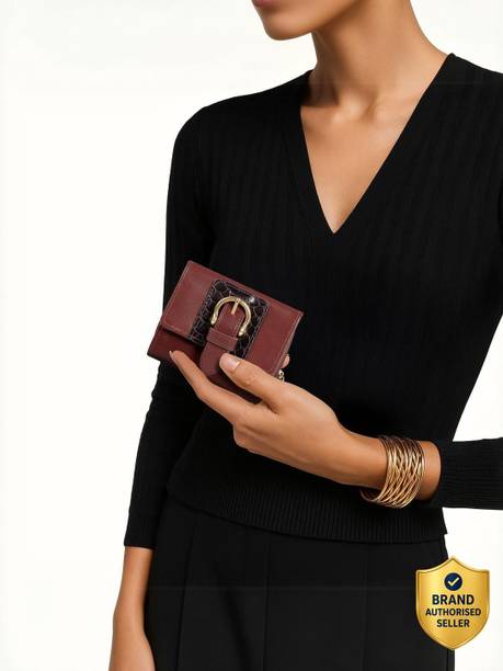 Women Red Genuine Leather Wallet - Regular Size