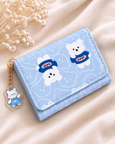 Girls Casual Blue Artificial Leather RFID  Wallet