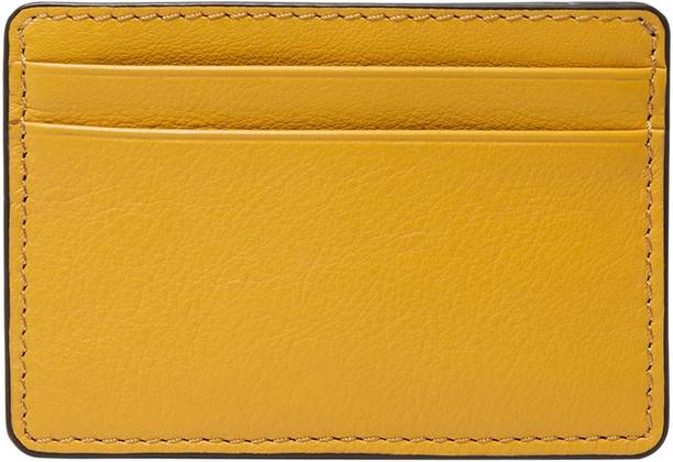 Men Casual Yellow Genuine Leather Wallet