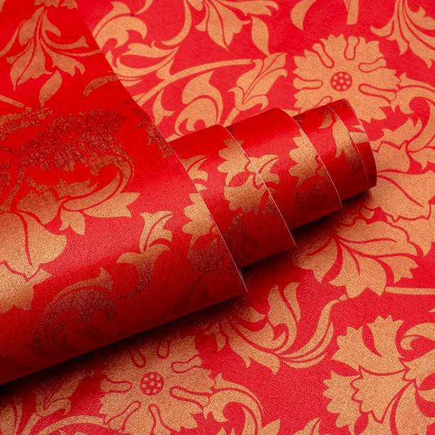 PRINIX Decor Vinyl Floral & Botanical Red Wallpaper