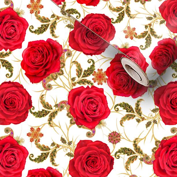 BDM Floral & Botanical Red Wallpaper