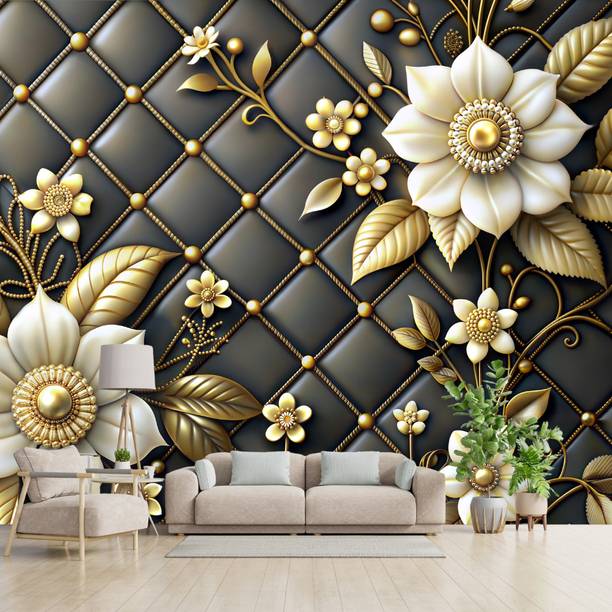 interawalldecor 40 cm x 100 cm Waterproof Floral & Botanical Vinyl Wallpaper