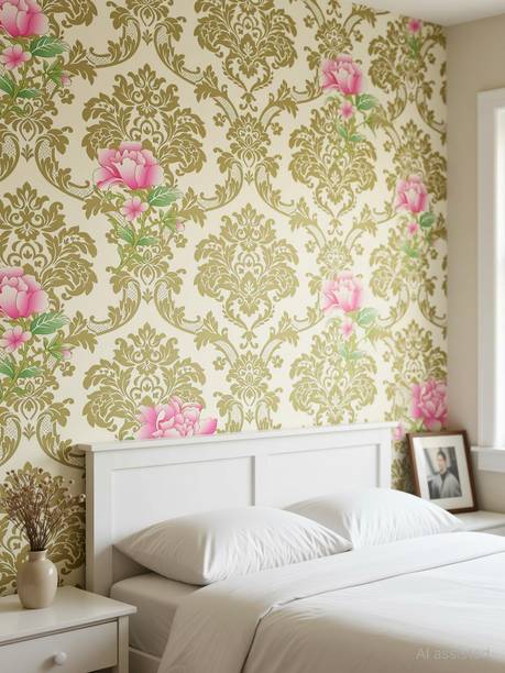 Anna Stella 304.8 cm Self Adhesive Stickers Waterproof Vinyl PVC Floral Wallpaper Self Adhesive Sticker