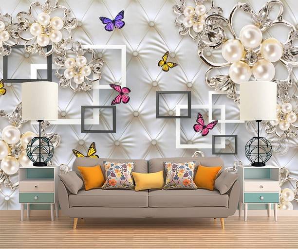 HD PRINT HOUSE Decorative Multicolor, Pink, Black, Brown Wallpaper