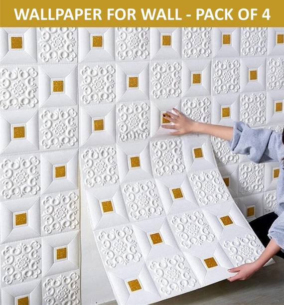 metreno Paper, Fabric Decorative White, Gold Wallpaper