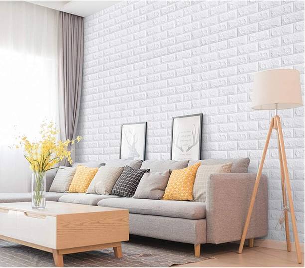 vrahidecor Vinyl Decorative White Wallpaper