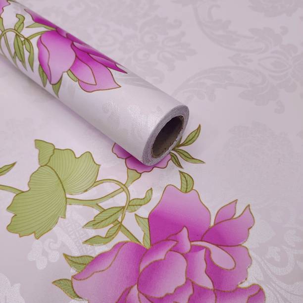 RosaStella 304.8 cm Self Adhesive Stickers Waterproof Viny PVC Floral Wallpaper (304.8x 45.72) Self Adhesive Sticker