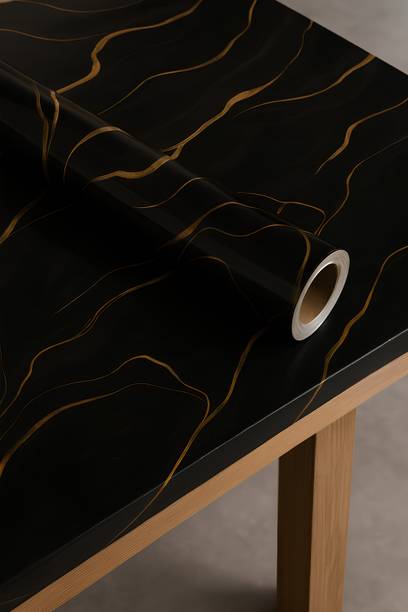Peijinsart Vinyl Decorative Black, Gold Wallpaper