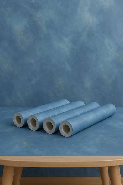 Peijinsart Vinyl Decorative Blue Wallpaper