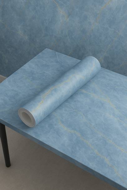 Peijinsart Vinyl Decorative Blue Wallpaper