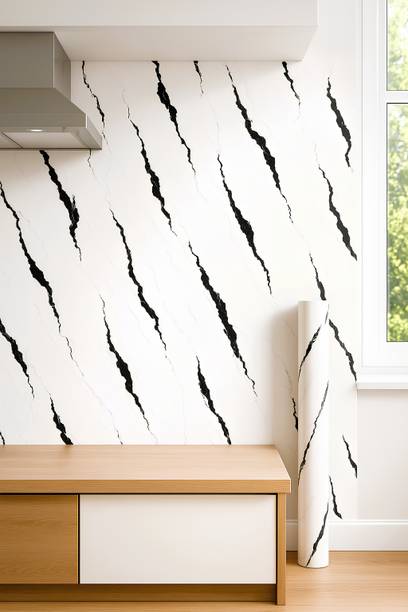 Peijinsart Vinyl Decorative White, Black Wallpaper