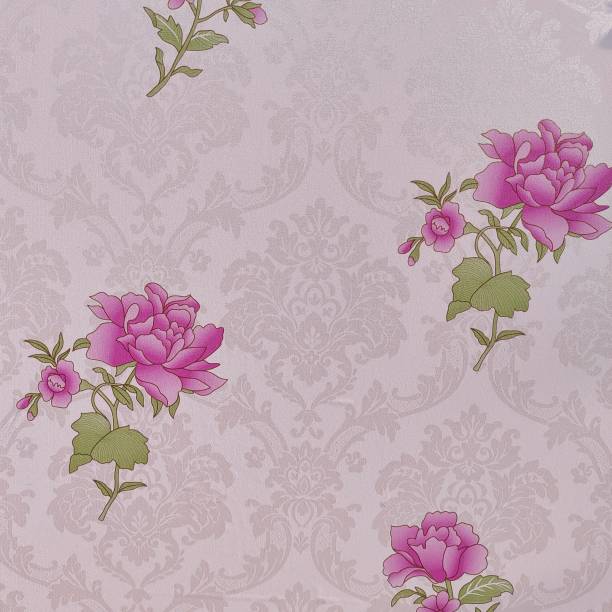 AmazingKarts 304.8 cm Wall Stickers Pink Floral Waterproof &amp; 100% Removable PVC Wallpaper wall sticker Self Adhesive Sticker