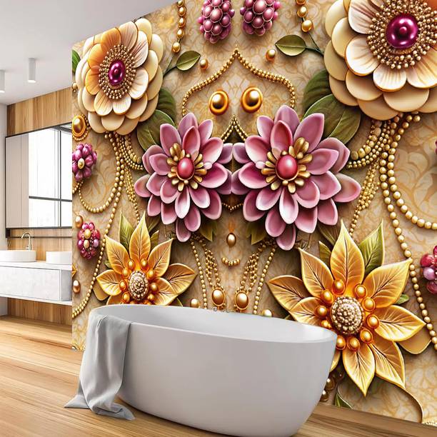 PrintsDecor 153 cm x 40 cm Waterproof Floral & Botanical Vinyl Wallpaper