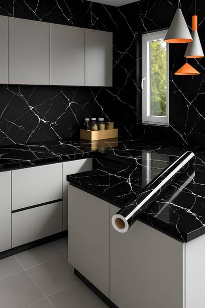 Peijinsart Vinyl Decorative Black Wallpaper