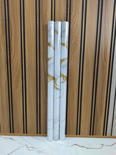 Peijinsart Vinyl Decorative White, Gold Wallpaper