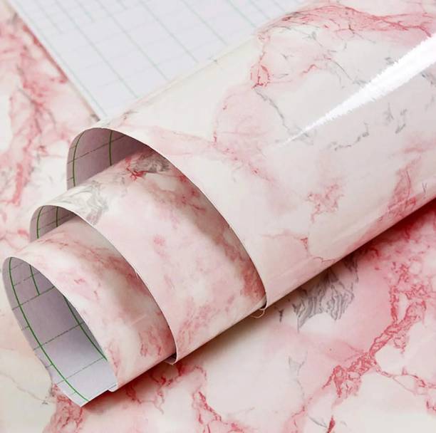 RUSHABH ENTERPRISE 200 cm Wall Stickers Marble Wallpaper Furniture Kitchen Cabinets(60*200 CM) Self Adhesive Sticker