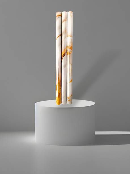 Peijinsart Vinyl Decorative Gold, White Wallpaper