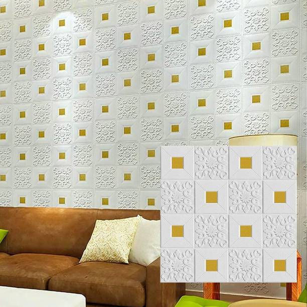 Nasmodo Vinyl Classics White, Gold Wallpaper