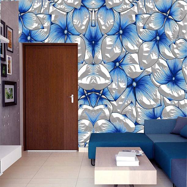 Guru Production Decorative White, Blue Wallpaper
