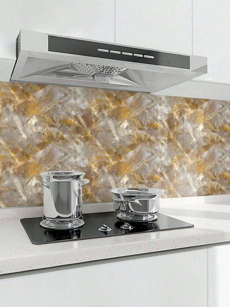 Peijinsart Vinyl Decorative Gold, Brown Wallpaper